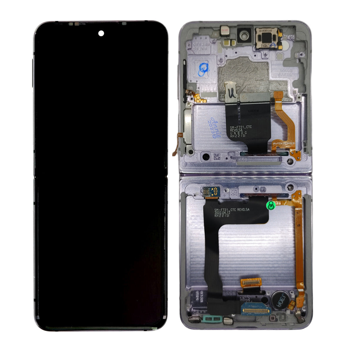 OLED Screen and Digitizer Assembly With Frame For Samsung Galaxy Z Flip 4 5G (Refurbished) F721U F721W