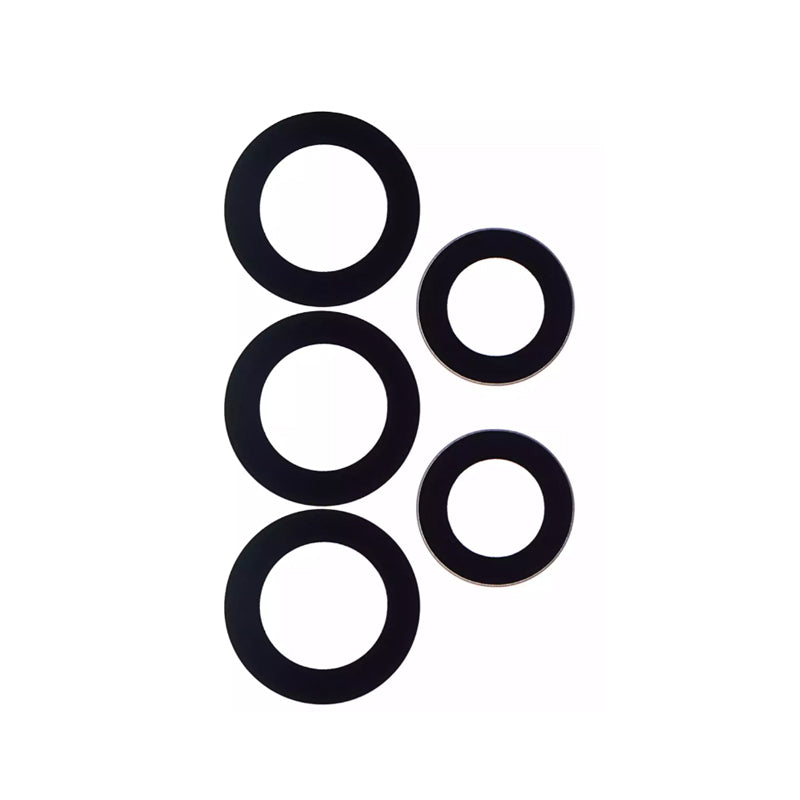 Objectif de caméra arrière avec adhésif compatible avec Samsung Galaxy A72, A725, A52, A525, A52 5G, A526 et A52S 5G, A528 (lot de 5 pièces) (verre uniquement)