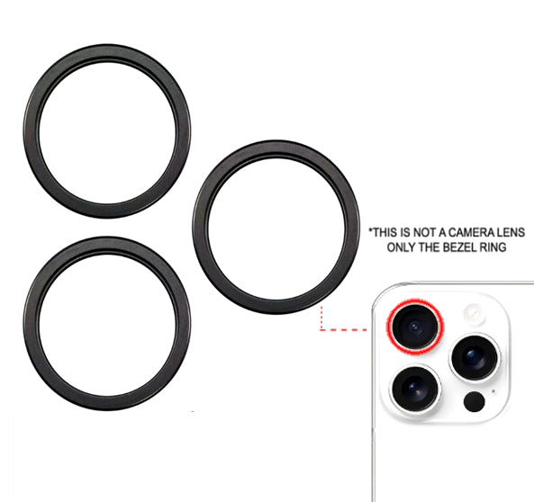Bague de lunette de caméra arrière compatible uniquement avec iPhone 16 Pro et iPhone 16 Pro Max (ensemble de 3 pièces)