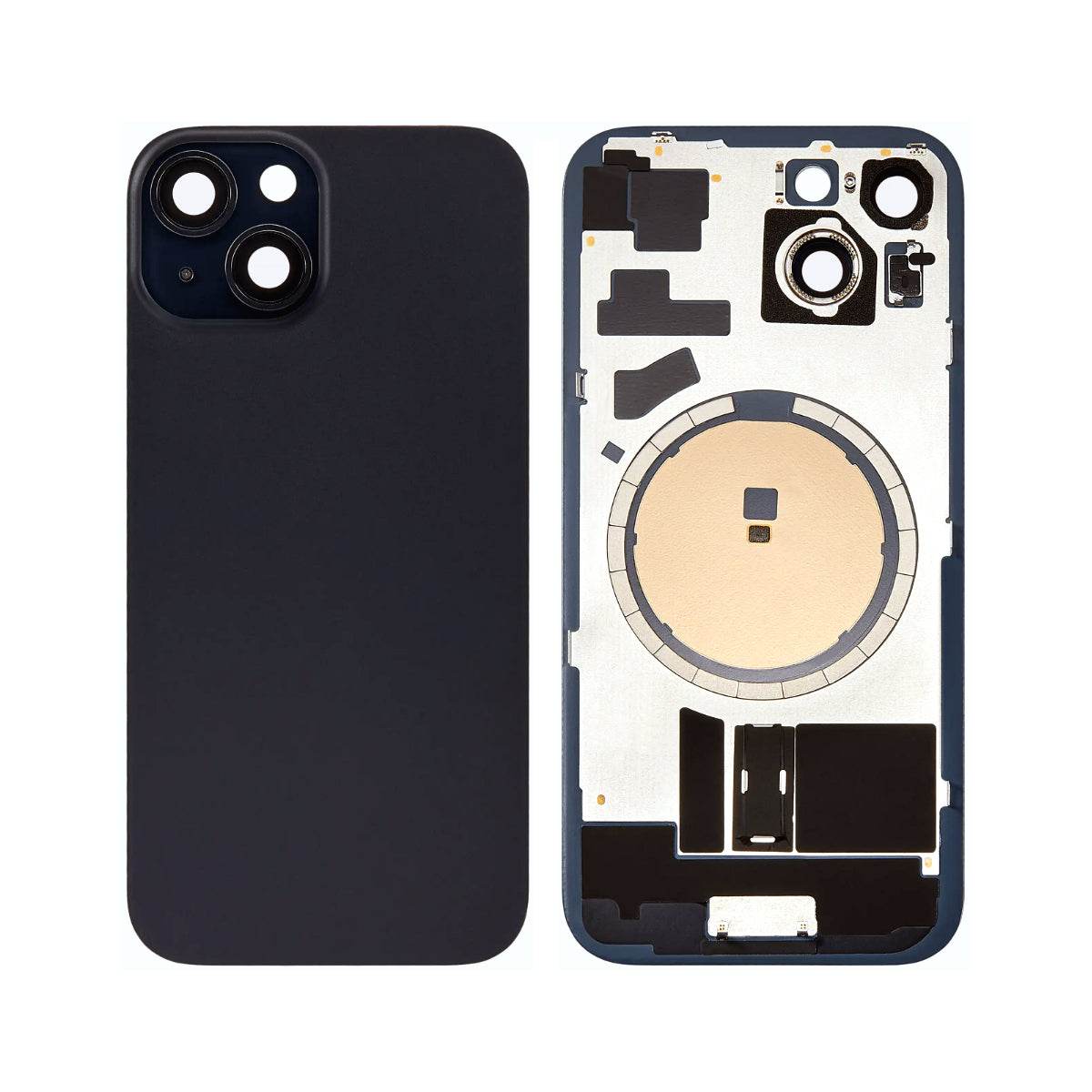 Coque arrière en verre avec plaque en acier et aimant préinstallés, compatible avec iPhone 15