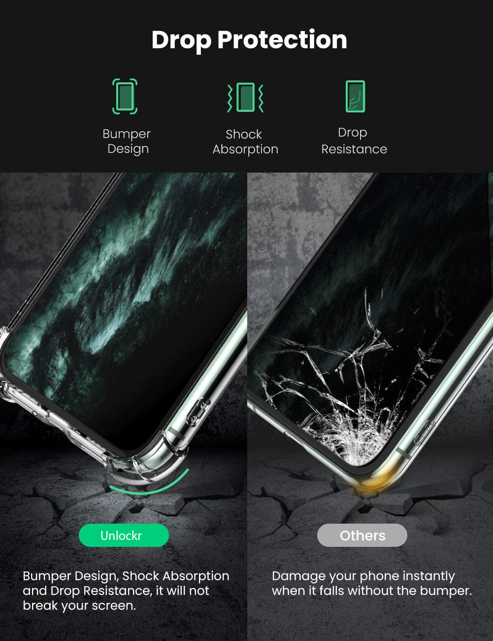 Slim Clear Case Shockproof Bumper Protective Cover Flexible Silicone