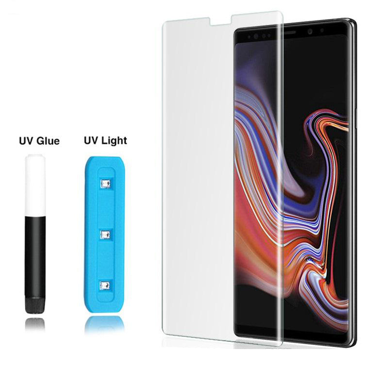 Protecteur d'écran en verre trempé durci aux UV compatible avec Samsung Galaxy