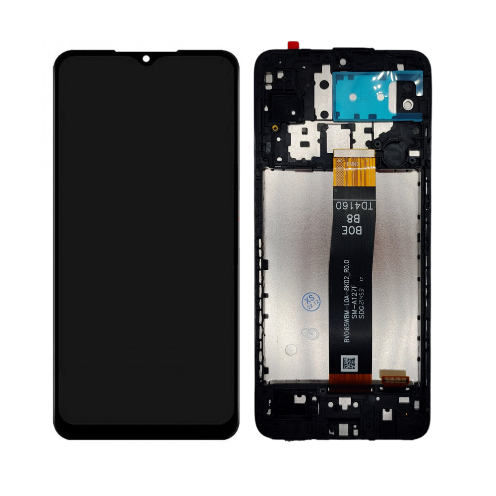 Écran LCD et assemblage de cadre de numériseur Compatible pour Samsung Galaxy A12 Nacho (remis à neuf) A127 A127U