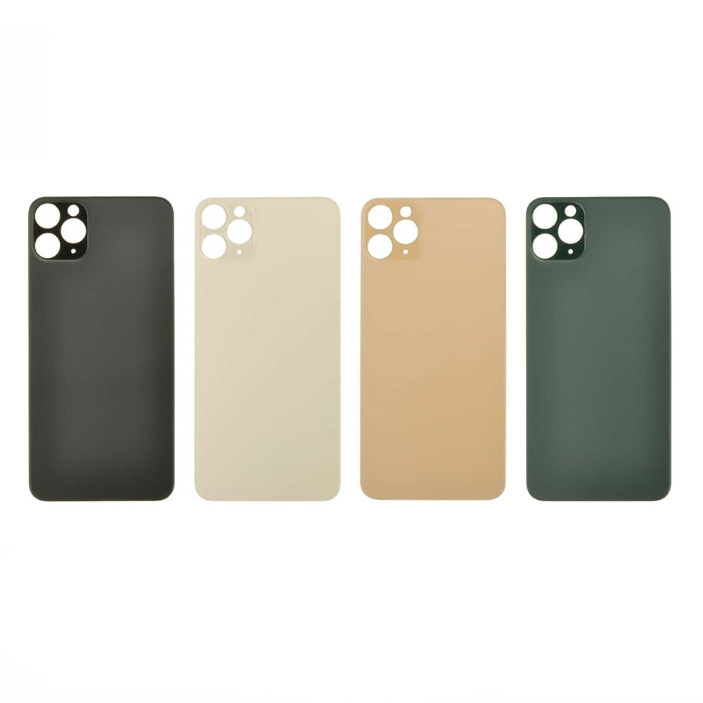 Coque arrière en verre arrière grand trou de caméra compatible pour iPhone 11 Pro Max