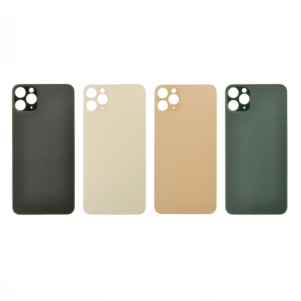 Coque arrière en verre arrière grand trou de caméra compatible pour iPhone 11 Pro