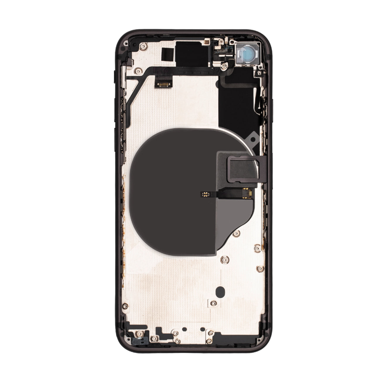 Cadre de boîtier arrière avec boutons et bobine de charge compatible pour iPhone 8