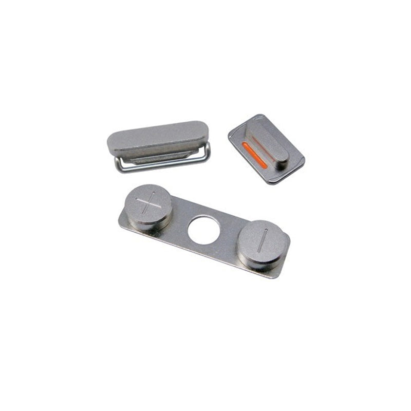 iPhone 5S, SE Volume, Vibrator & Power Silver Button Set