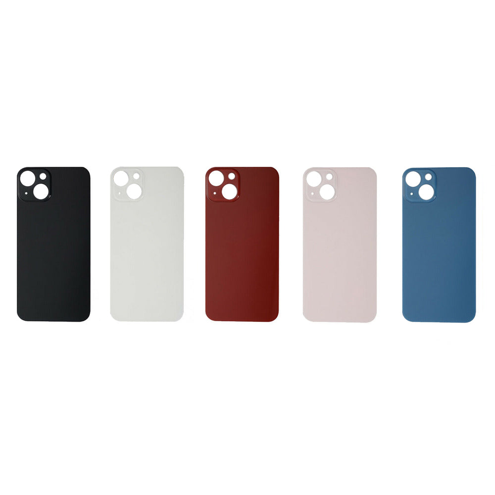 Coque arrière en verre arrière grand trou de caméra compatible pour iPhone 13