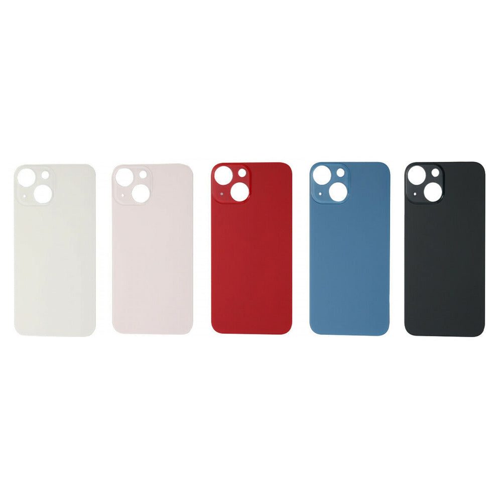 Coque arrière en verre arrière grand trou de caméra compatible pour iPhone 13 Mini