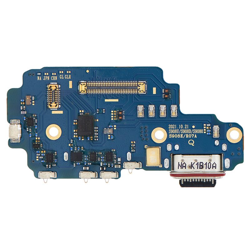 Ensemble de port de charge avec lecteur de carte SIM compatible pour Samsung Galaxy S22 Ultra (version nord-américaine) S908U S908W (certifié)