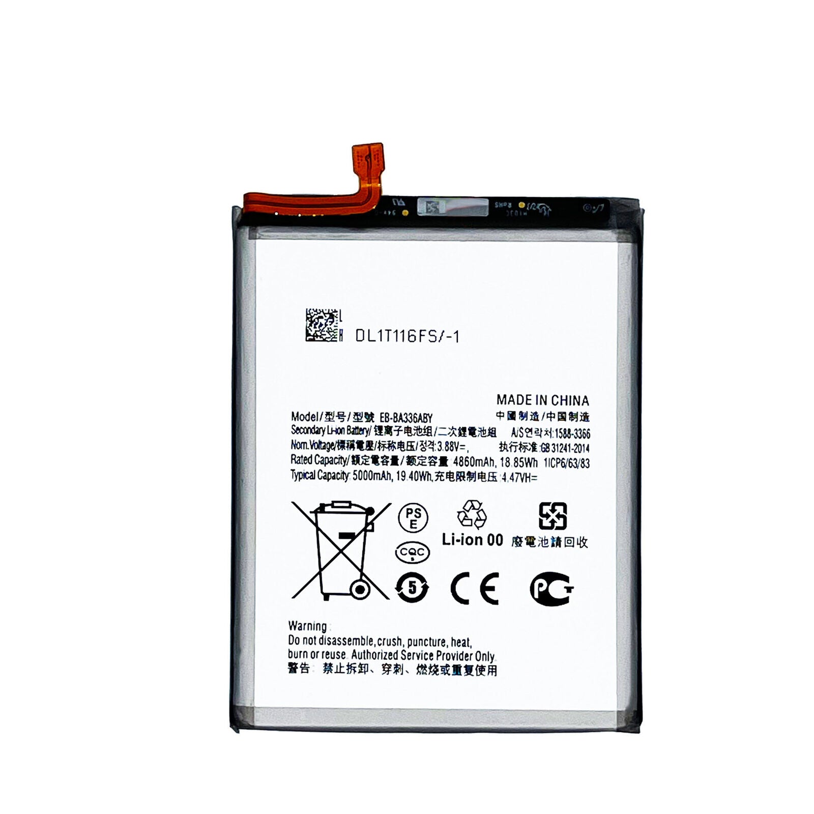 Replacement Battery Compatible For Samsung Galaxy A53 A536 A33 A336 EB-BA336ABY (Certified)
