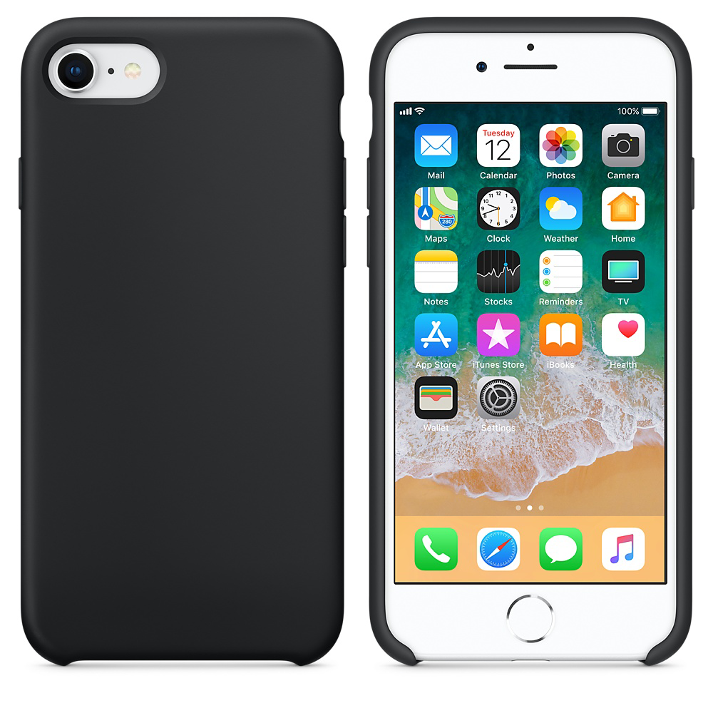 Coque en silicone pour iPhone Noir