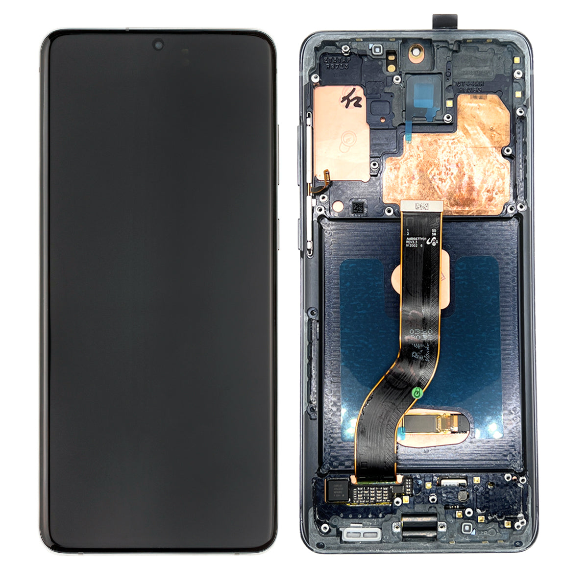 Écran OLED et assemblage de cadre de numériseur Compatible pour Samsung Galaxy S20 Plus 5G (remis à neuf) G986 G986U G986W